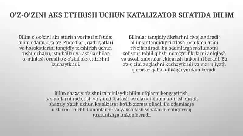 Bilim-Inson Ma'Naviy Kamoloti Omili 3