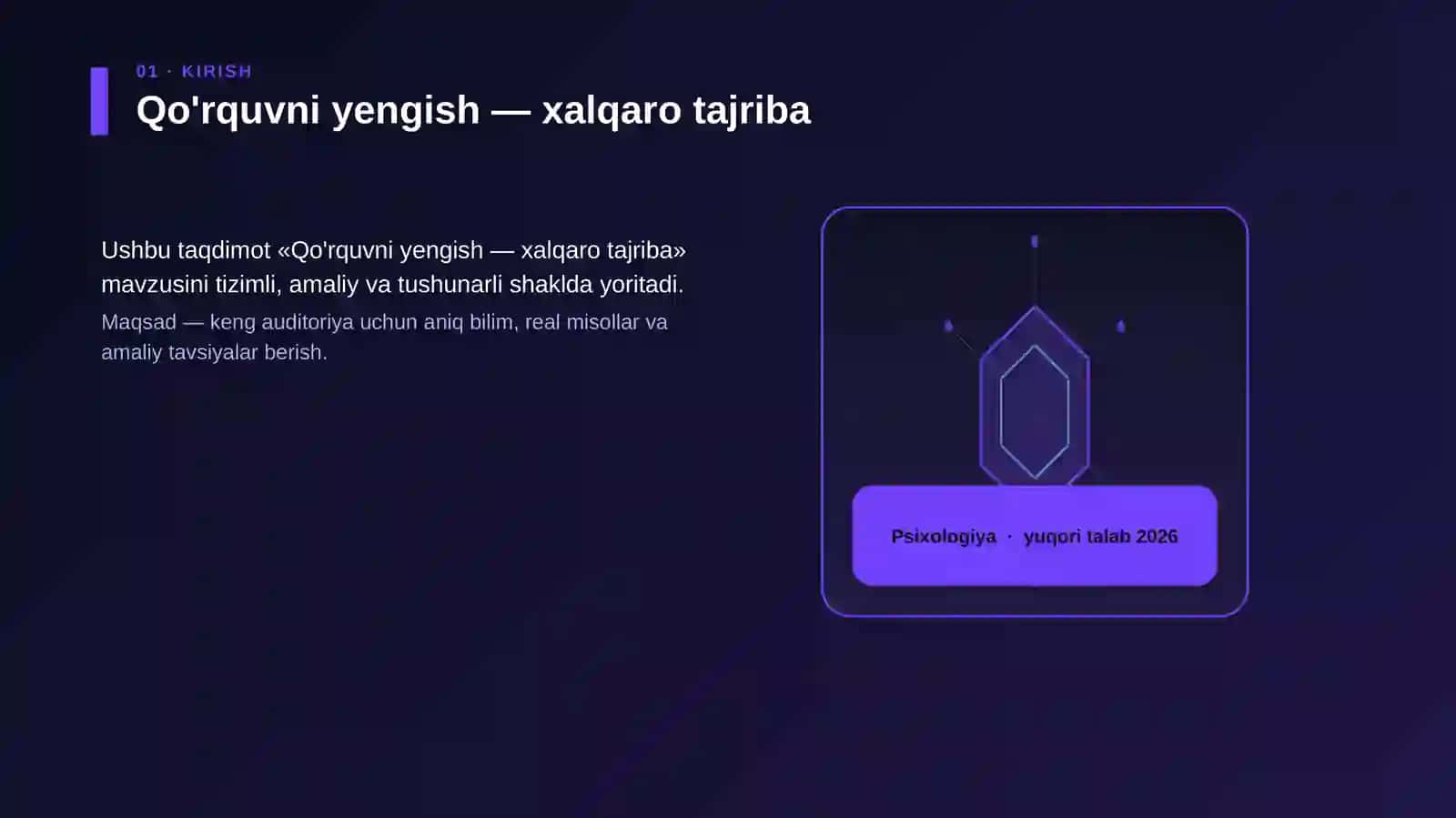 Qo'rquvni yengish — xalqaro tajriba 3