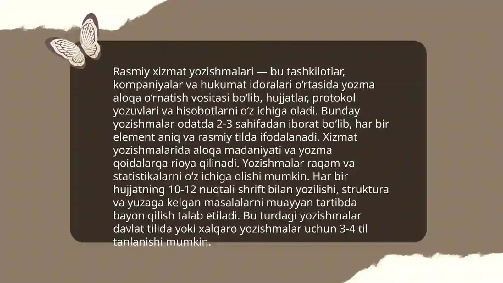 Xizmat yozishmalarining turlari 3