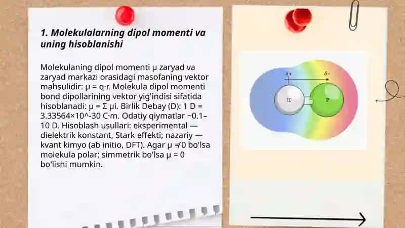 Molekulalarning elektr xossalari 3