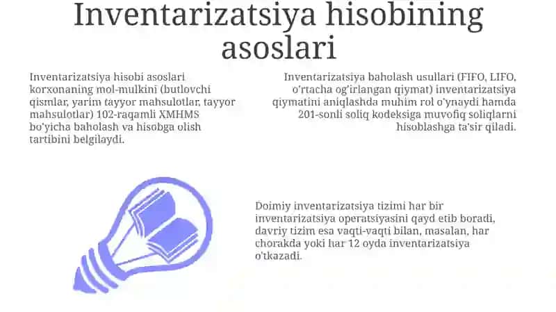 Inventarizatsiya hisobi: XMHMS va audit 3