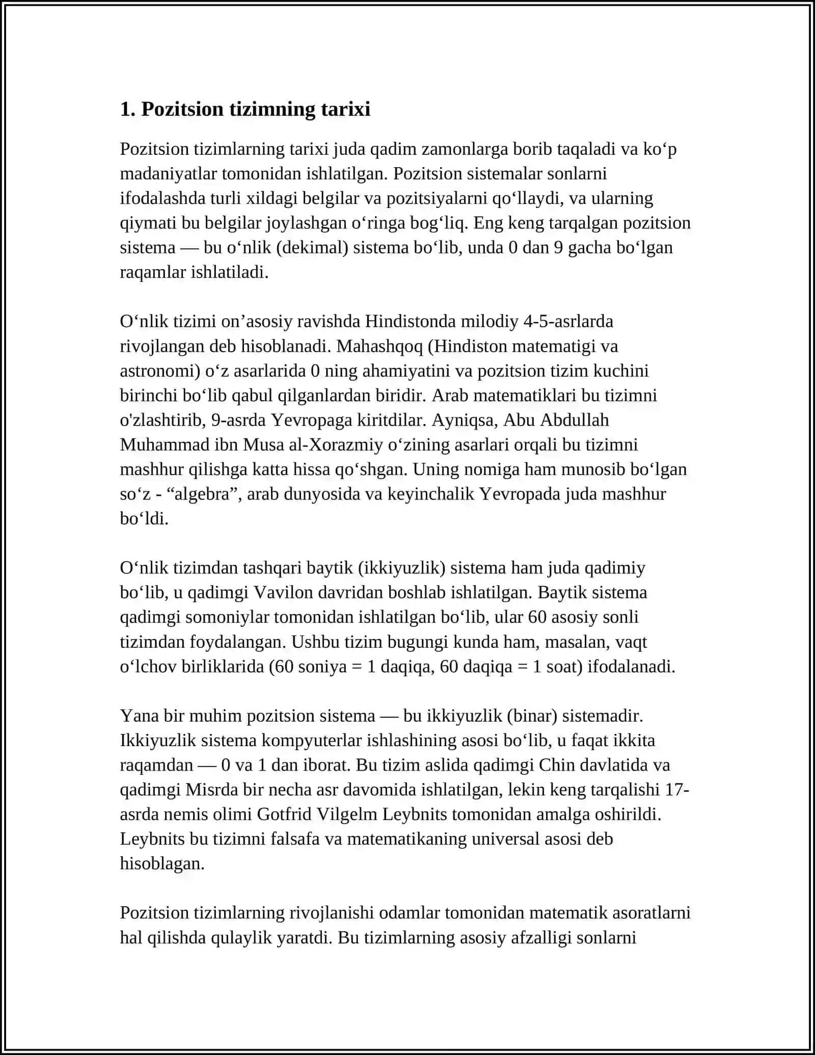 POZITSION TIZIM VA UNING AFZALLIKLARI 3