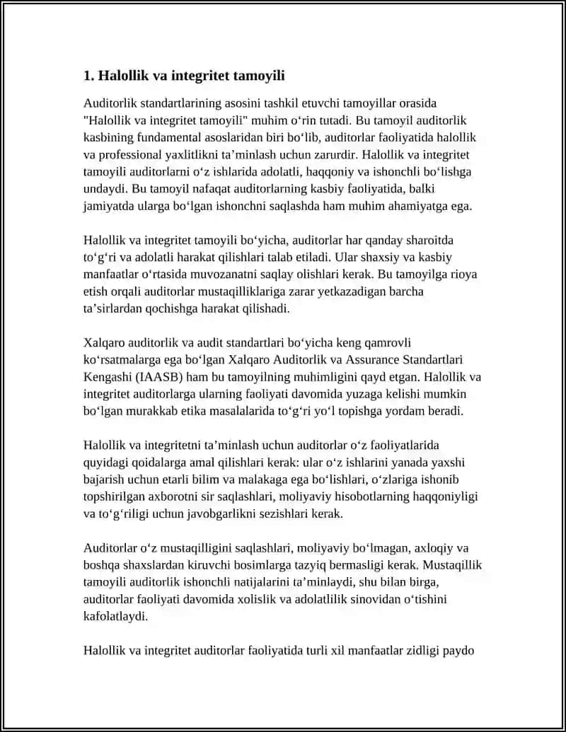 AUDITORLIK STANDARTLARINING ASOSINI TASHKIL ETUVCHI TAMOYILLAR 3