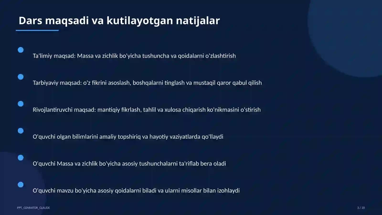 Massa va zichlik (6-sinf) 3