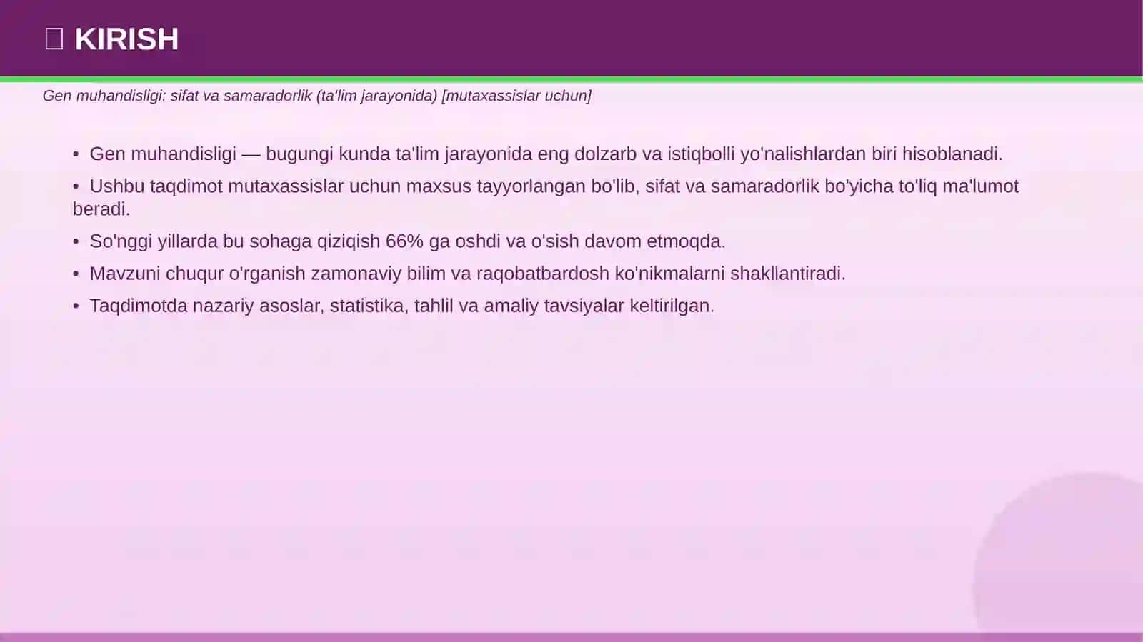 Gen muhandisligi: sifat va samaradorlik 3