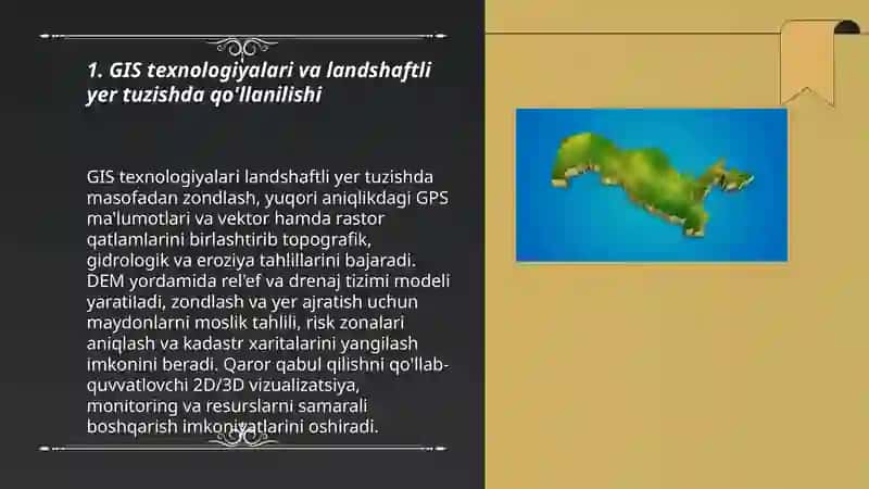 Landshaftli yer tuzishda raqamli xaritalarning qo’llanilishi 3