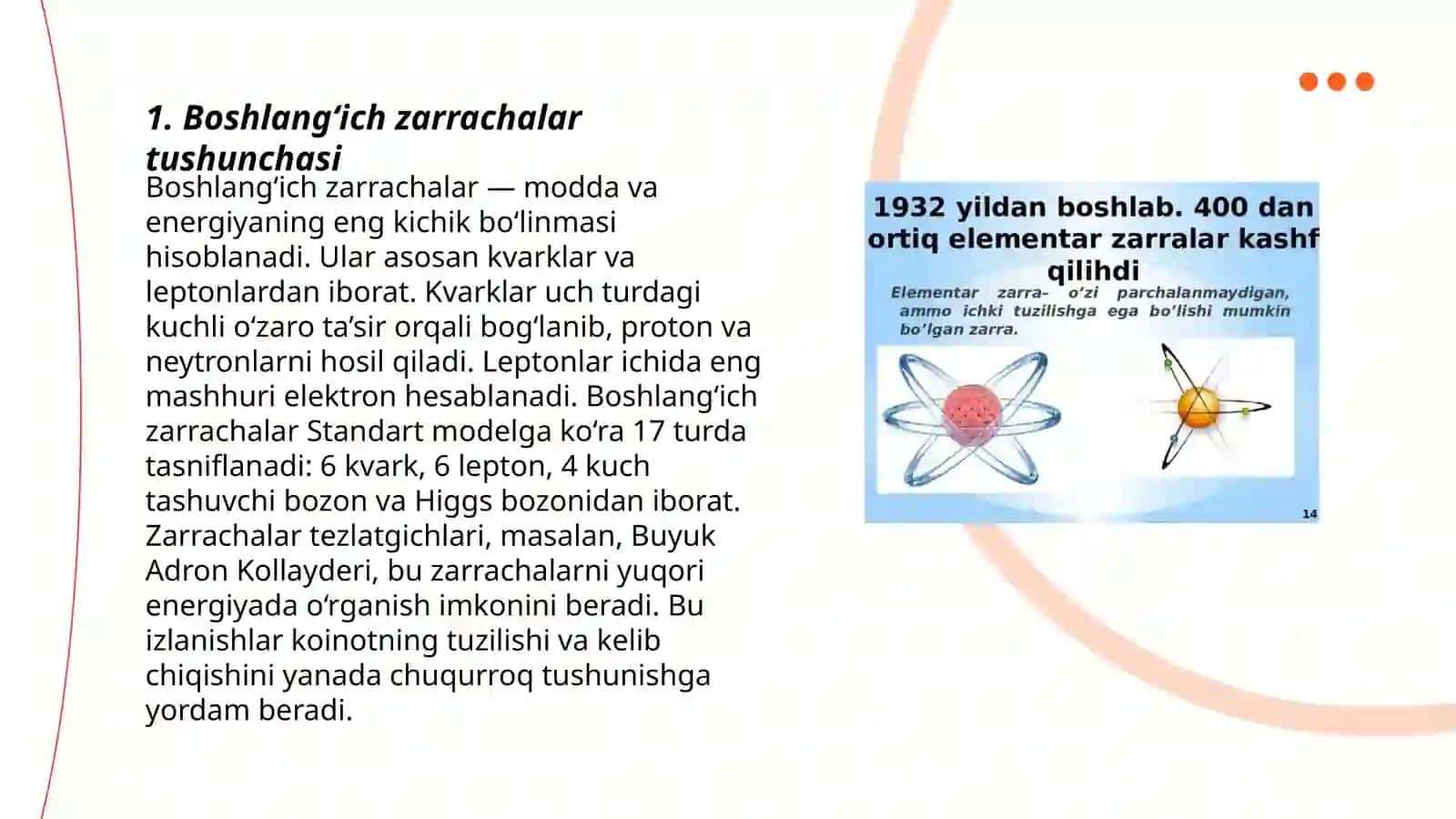 Elementar zarrachalarning paydo bo'lishi tarixi 3
