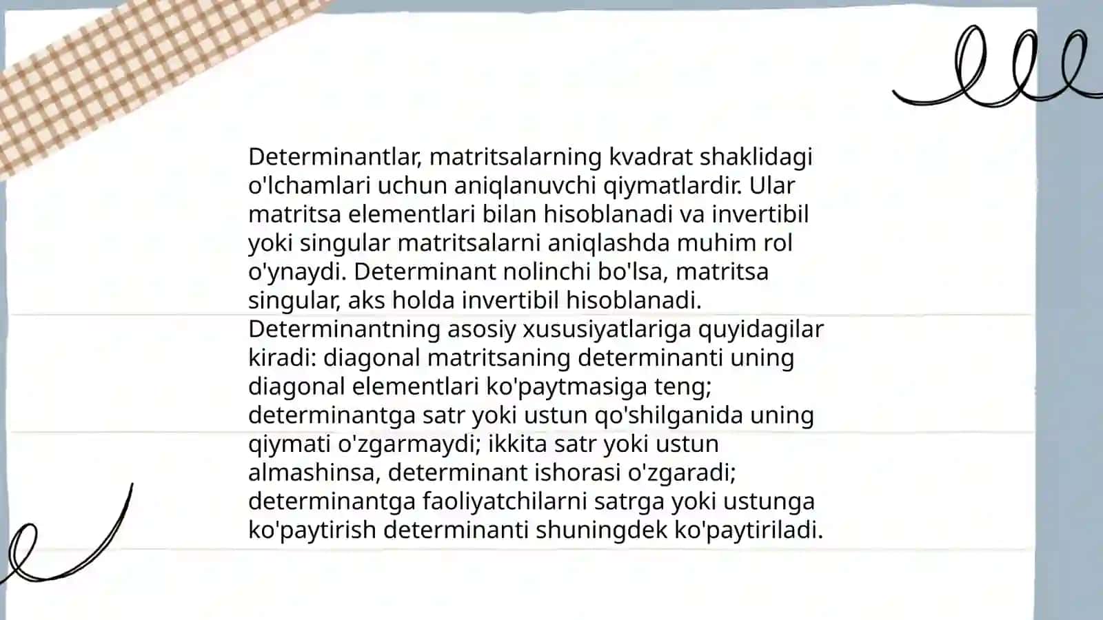 Deteriminant 3