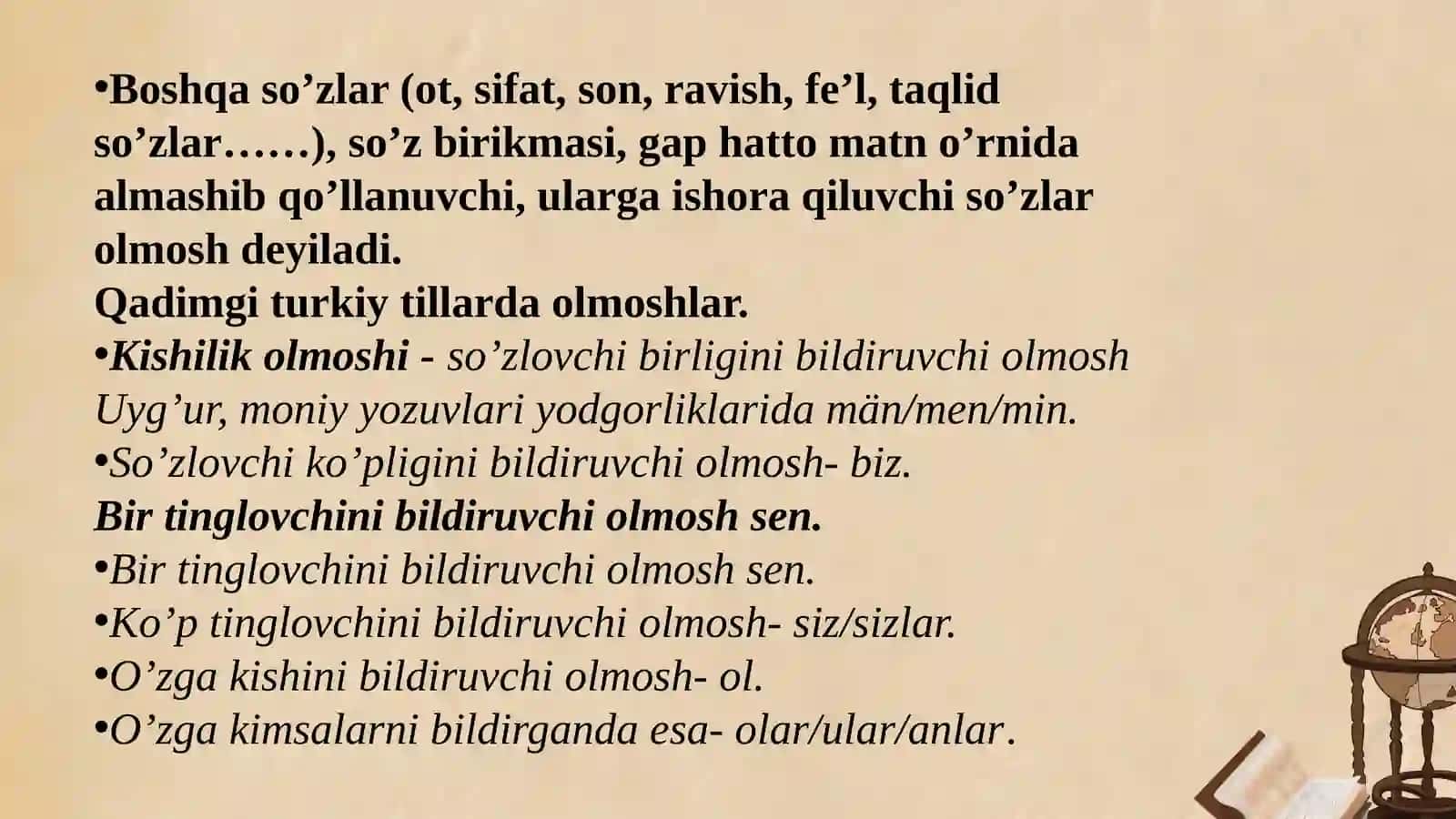 Olmoshning ma'notlari 3