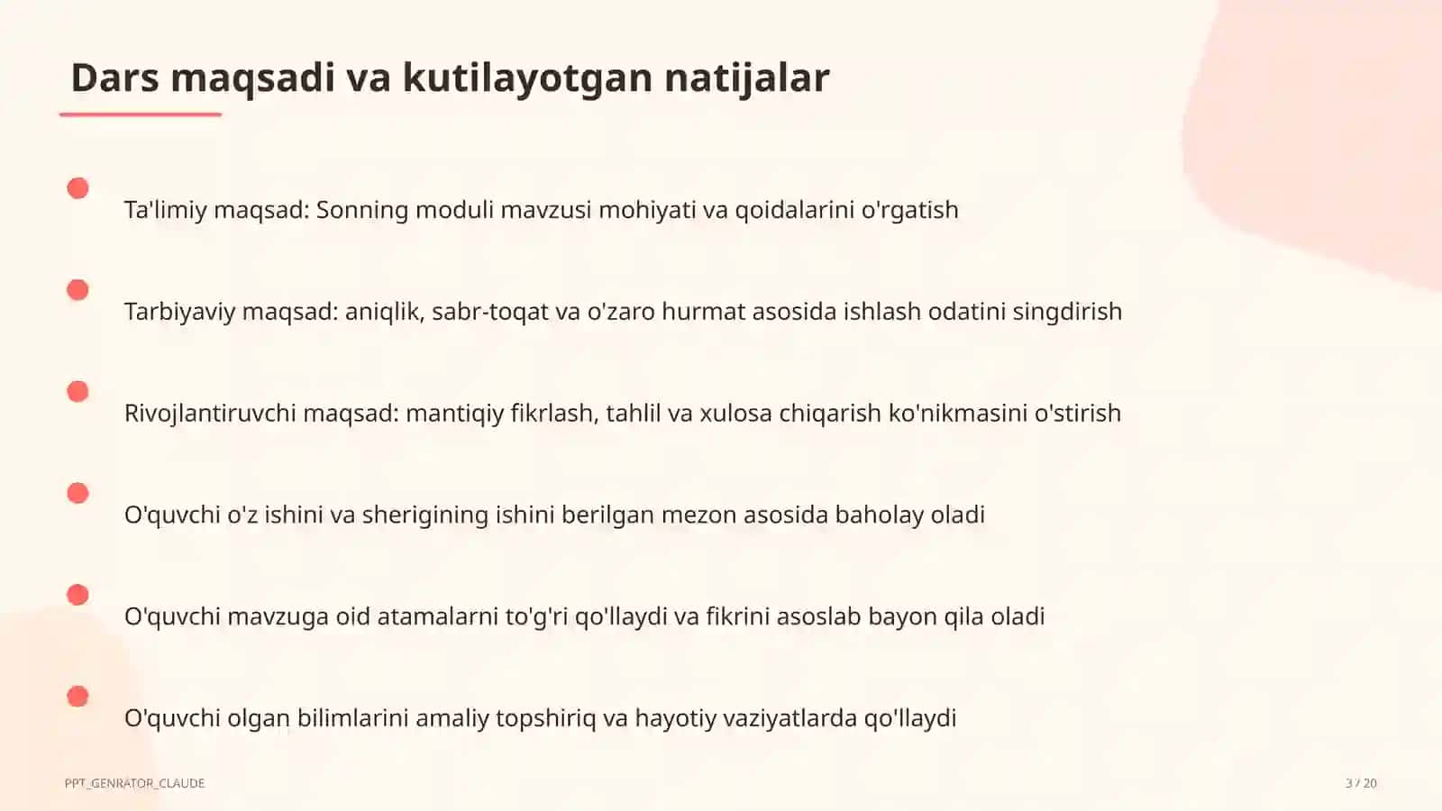 Sonning moduli (6-sinf) 3