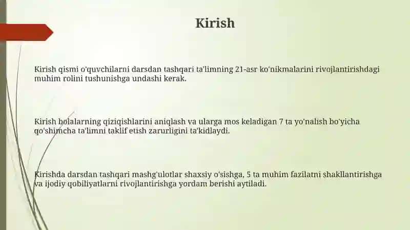 Sinfdan tashqari o‘qitishning maqsad va vazifalari 3