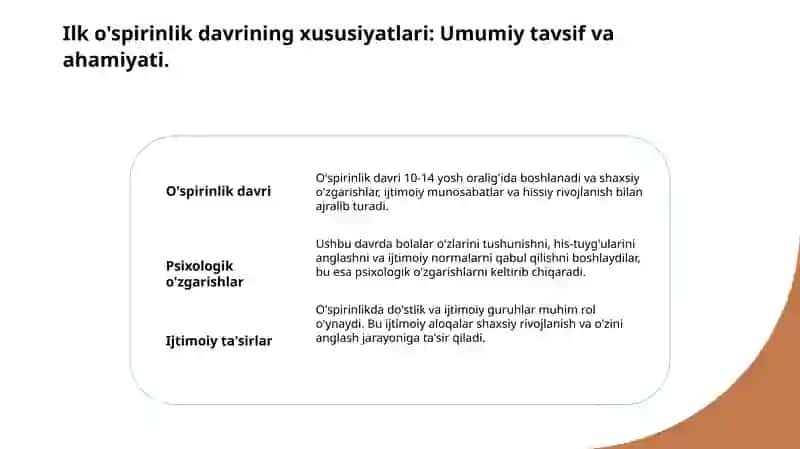 Ilk o'spirinlik va yoshlik davrida psixik rivojlanish xususiyatlari 3
