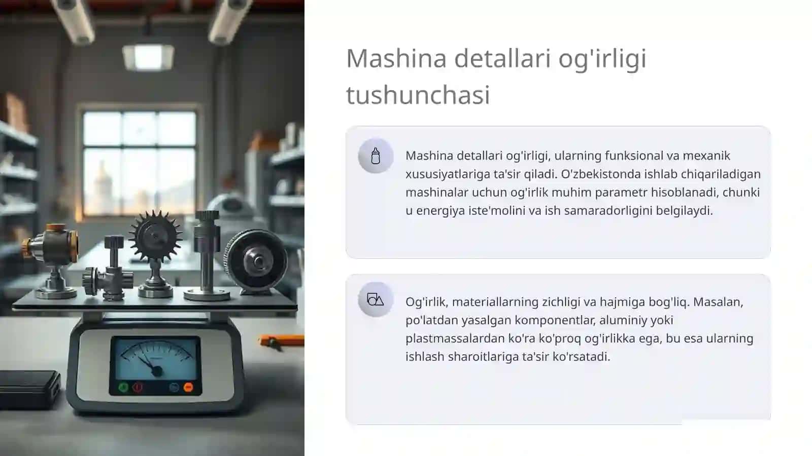Mashina detallari oğirligini amaliy hisoblash 3