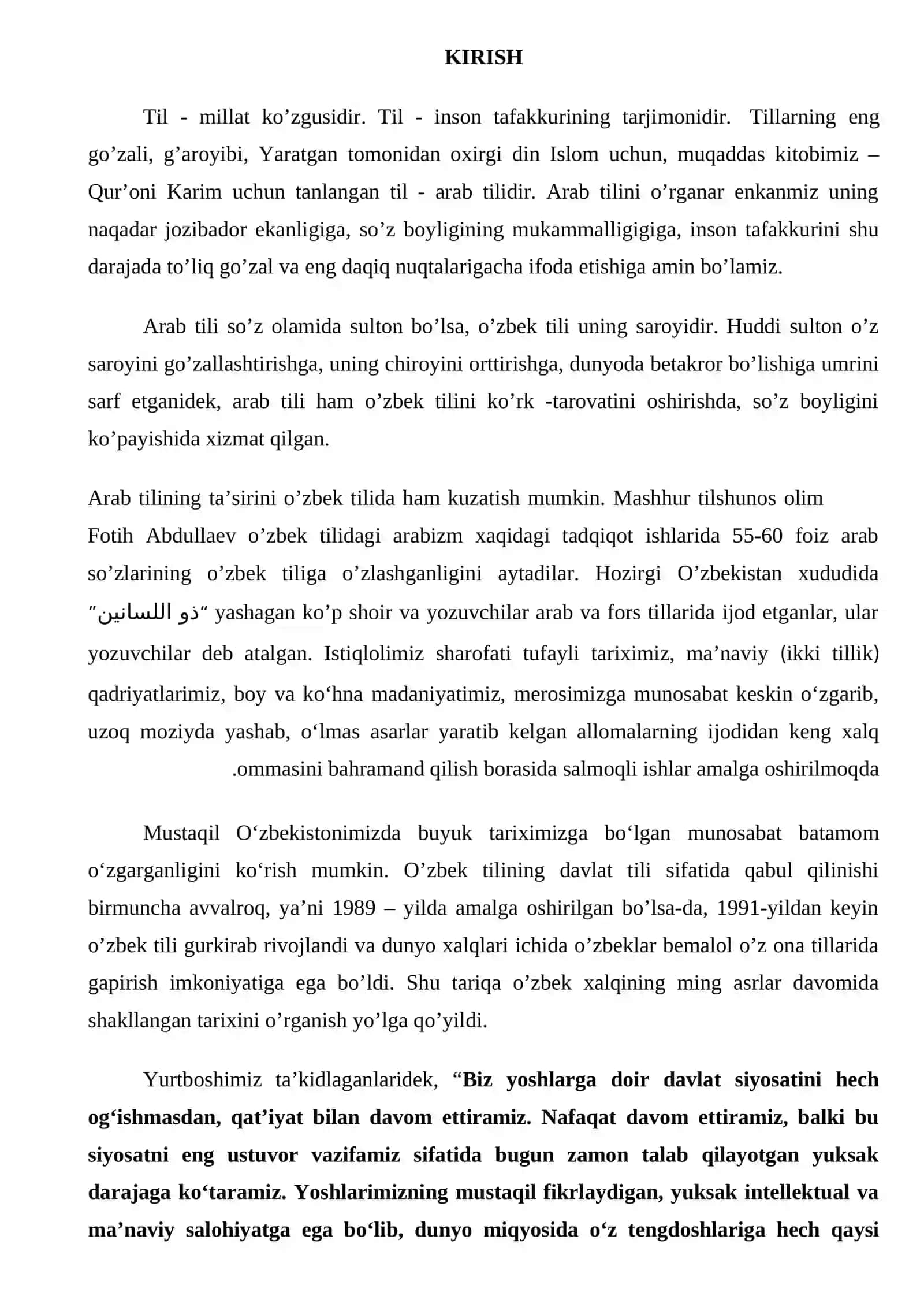REFERAT Arab tilida jumla va uning xossalarini o'zbek tilidagilari bilan qiyoslash 3