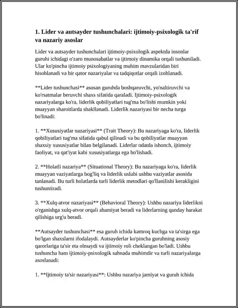 GURUHDAGI LIDER AUTSAYDER HOLATLARINI IJTIMOIY PSIXOLOGIK JIHATDAN TAHLILI 3