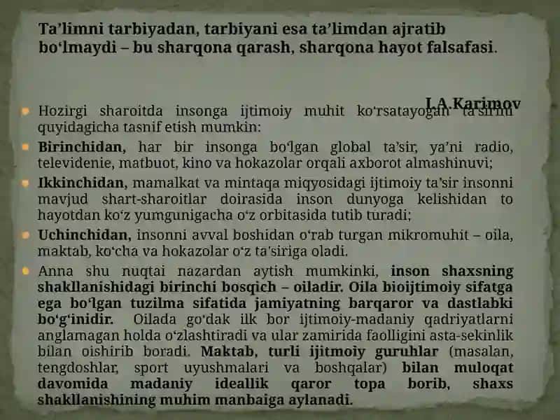 Barkamol avlod orzusi kitobini o`qib chiqish va asosiy fikrlarni konsept qilish 3