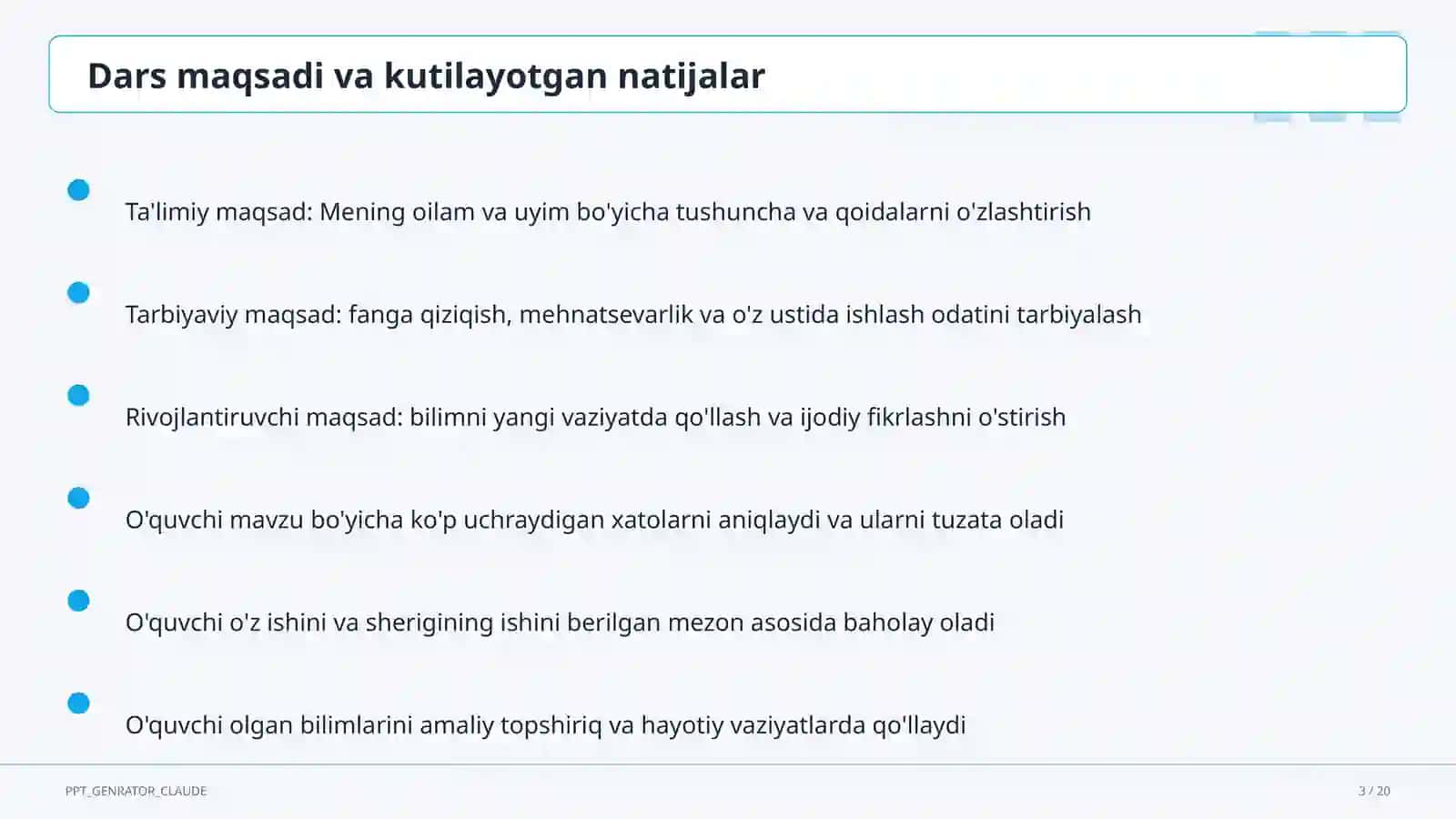 Mening oilam va uyim (1-sinf) 3