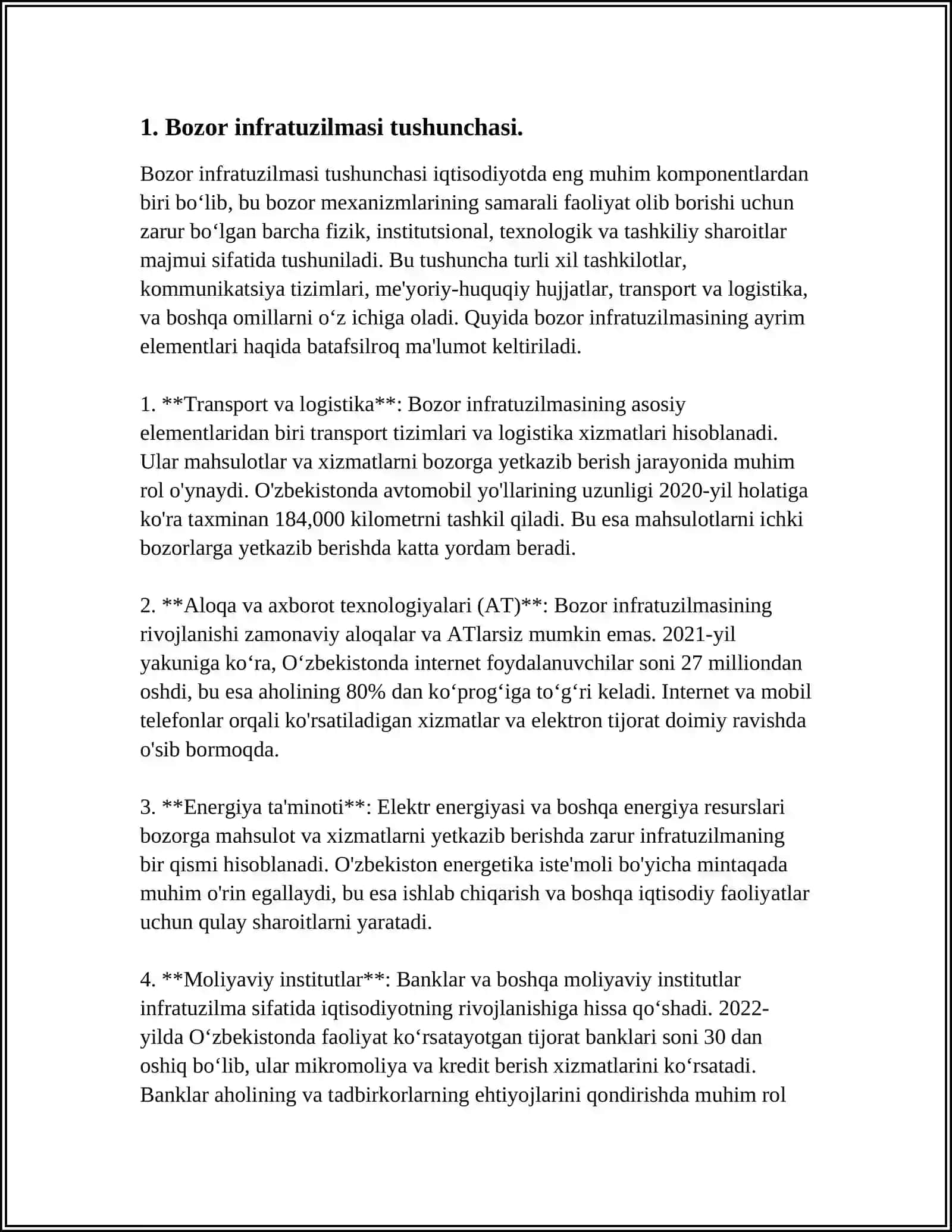 BOZOR INFRATUZILMASI VA UNING UNSURLARI 3