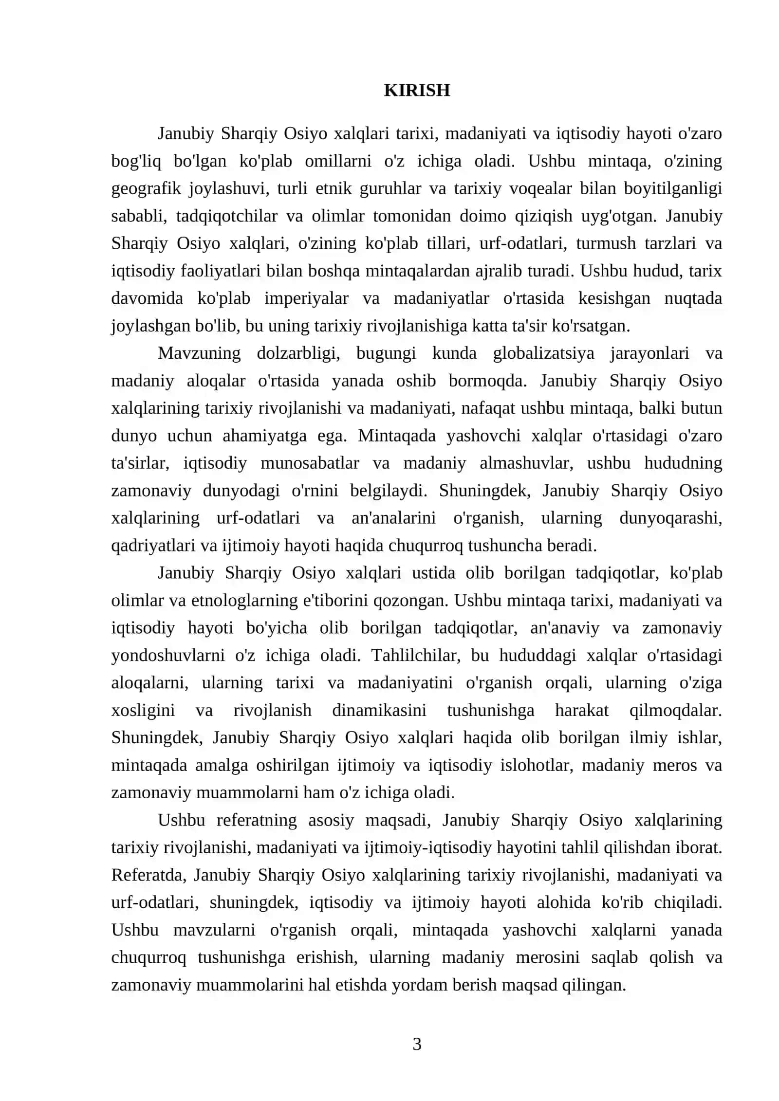 Janubiy Sharqiy Osiyo xalqlari - REFERATI 3