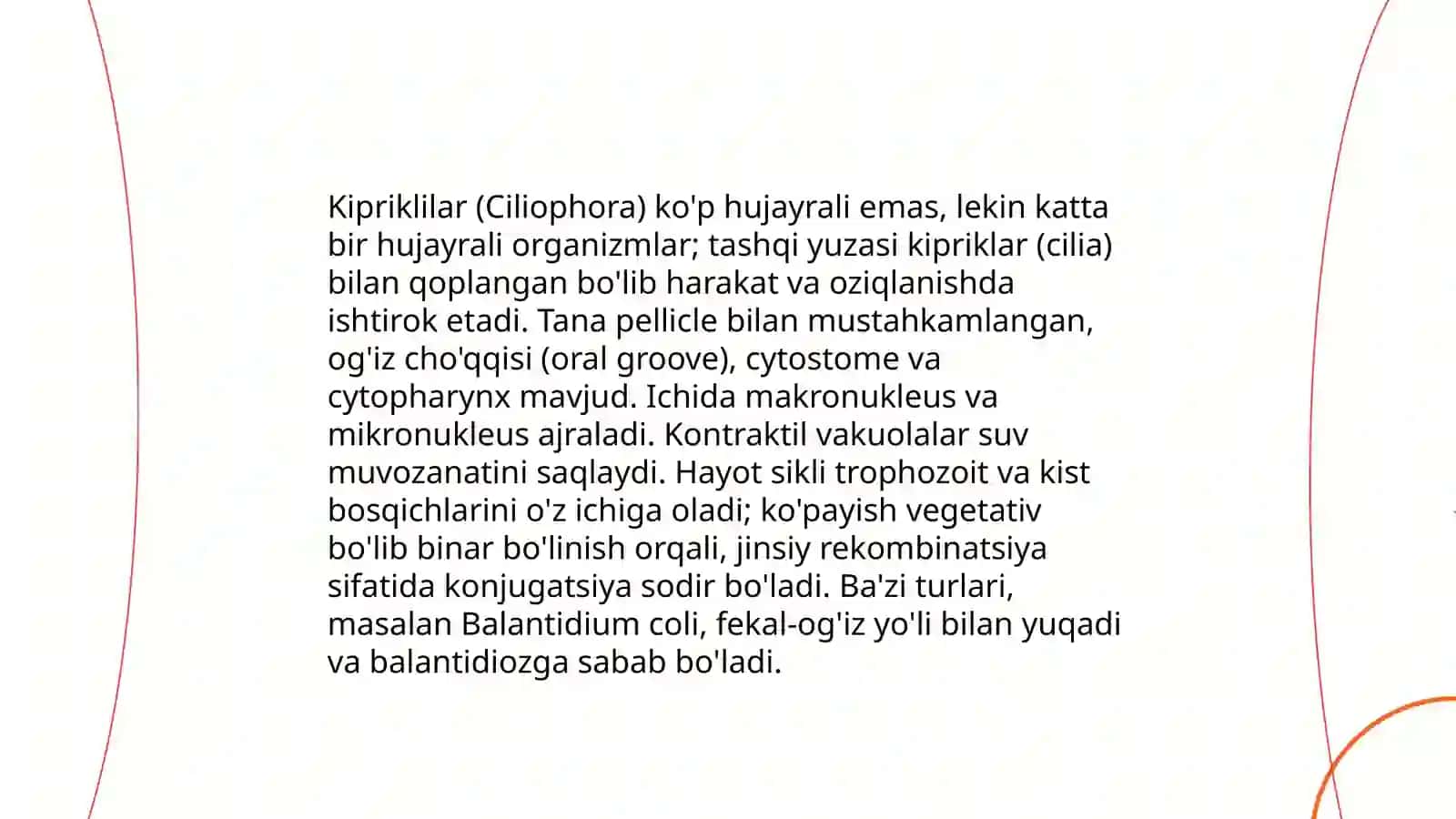 Kipriklilar (Ciliophora) parazitlari va ularning keltirishi 3