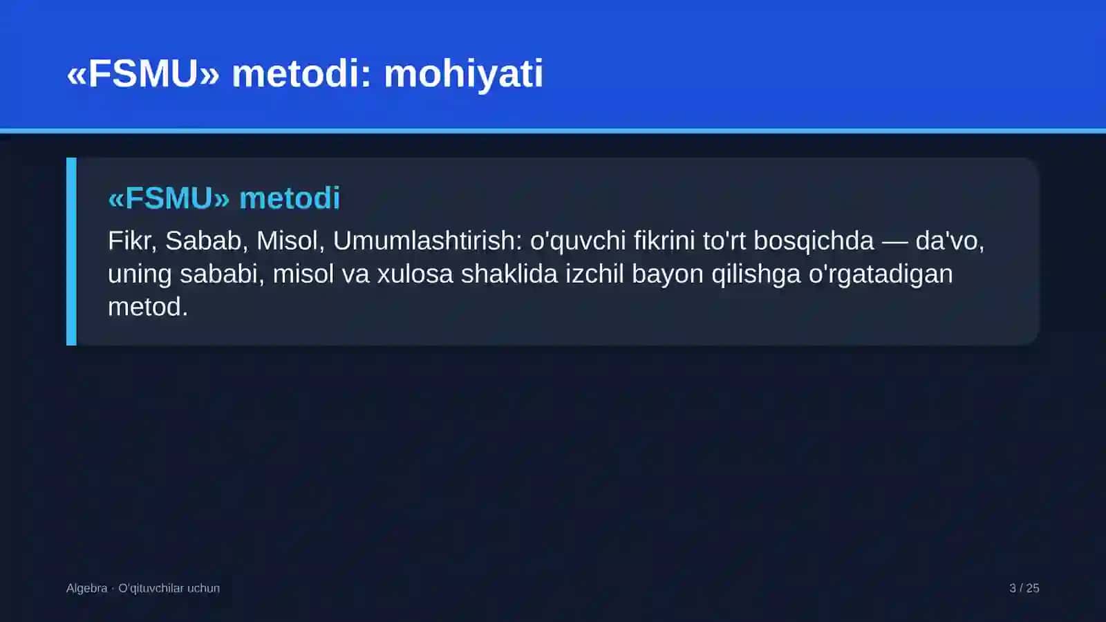 algebra darslarida fsmu metodidan foydalanish 3298 3