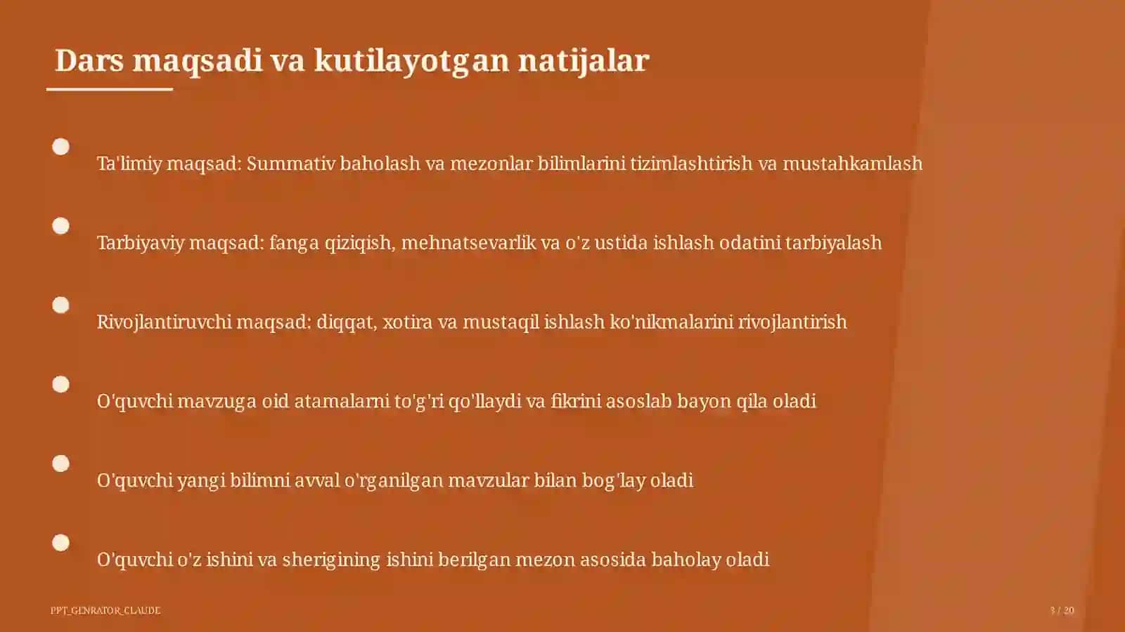 Summativ baholash va mezonlar 3