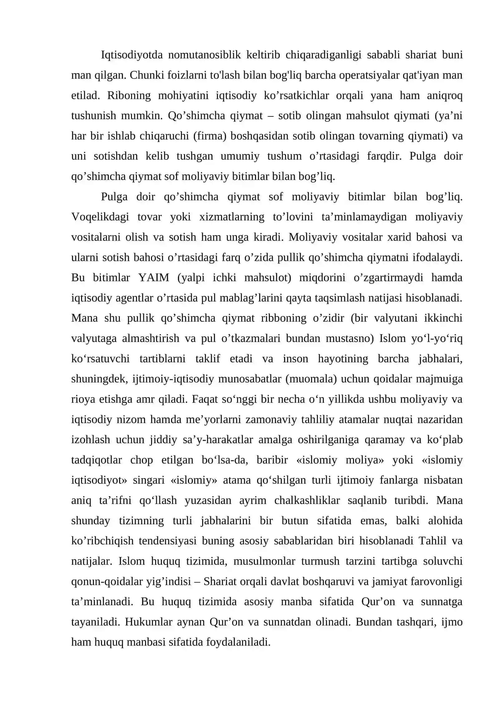 Islom moliya tizimi imkoniyatlaridan O’zbekiston iqtisodiyotida foydalanishning o’ziga xos xususiyati 3