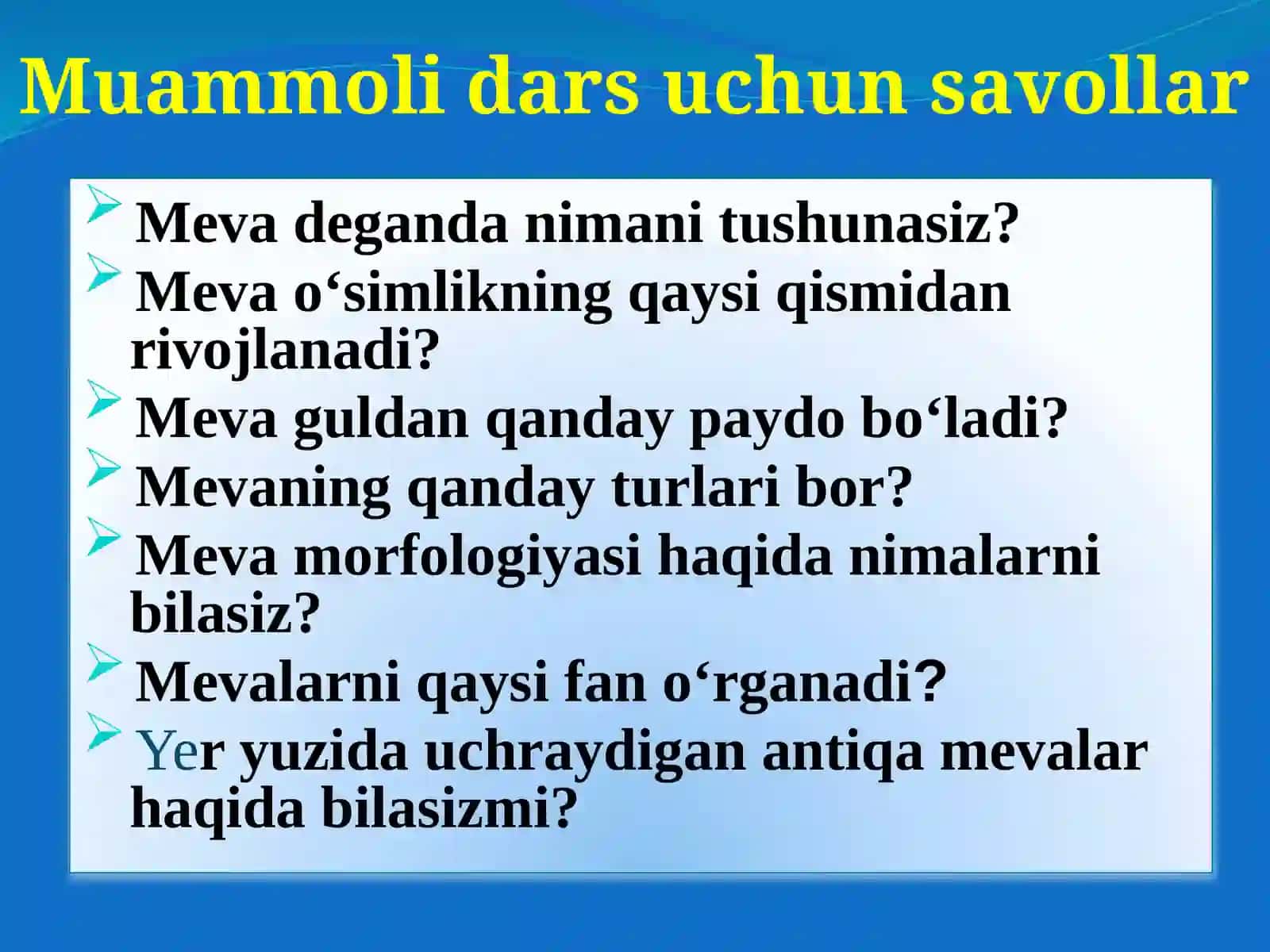 Meva tuzilishi vatiplari 3