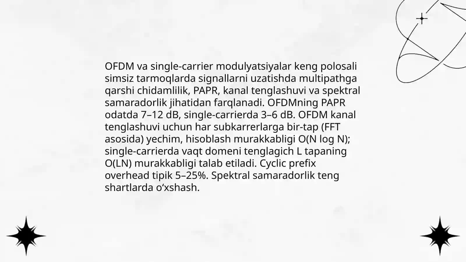 Keng polosali simsiz tarmoqlarda signal uzatish sifatining qiyosiy tahlili 3