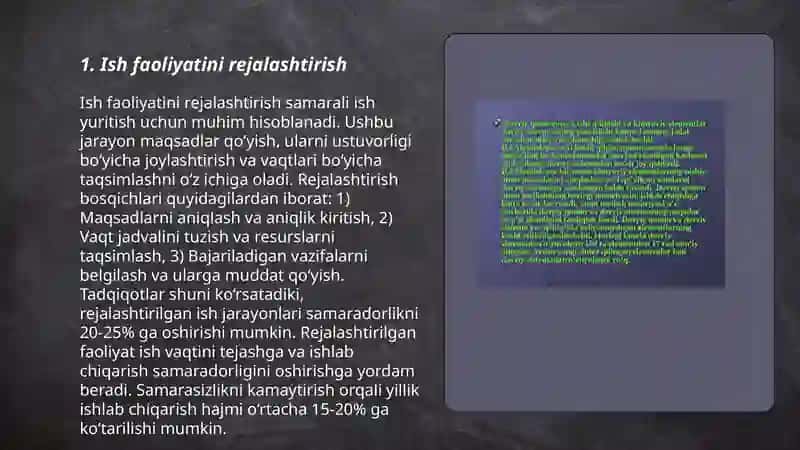 Ish faoliyatini rejalashtirish 3