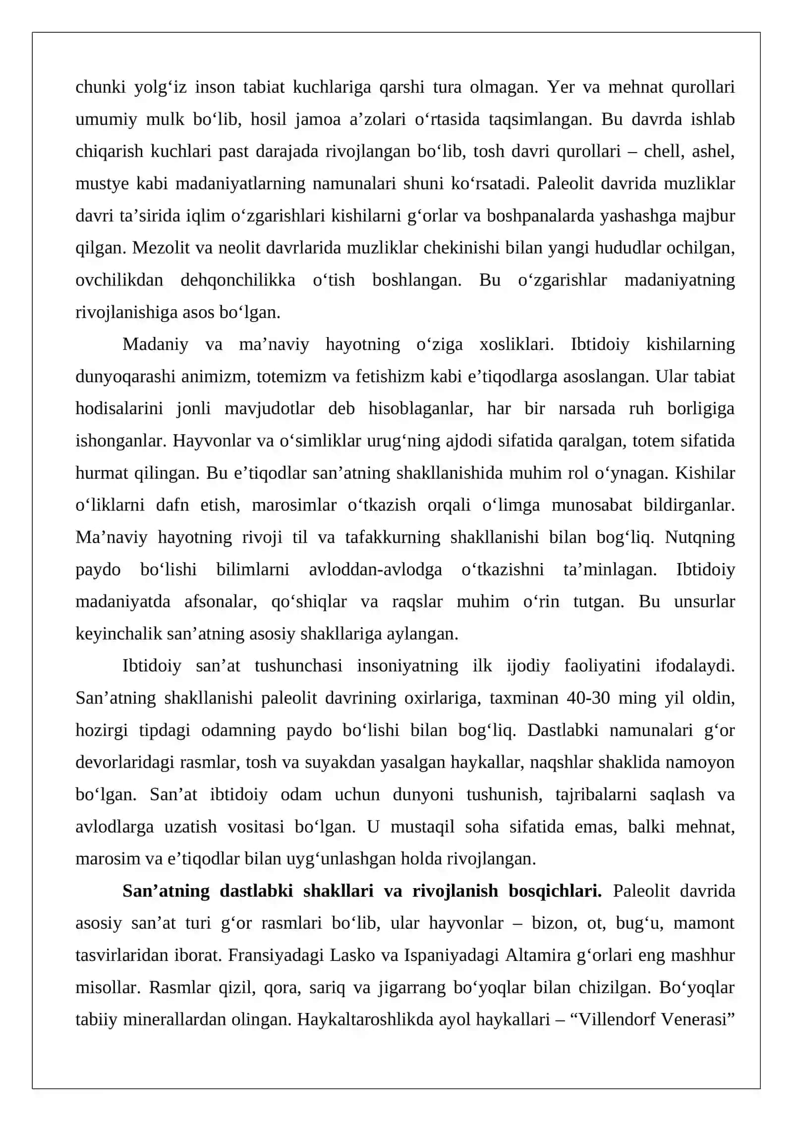 Ibtidoiy davr san’atiga oid manbalar 3