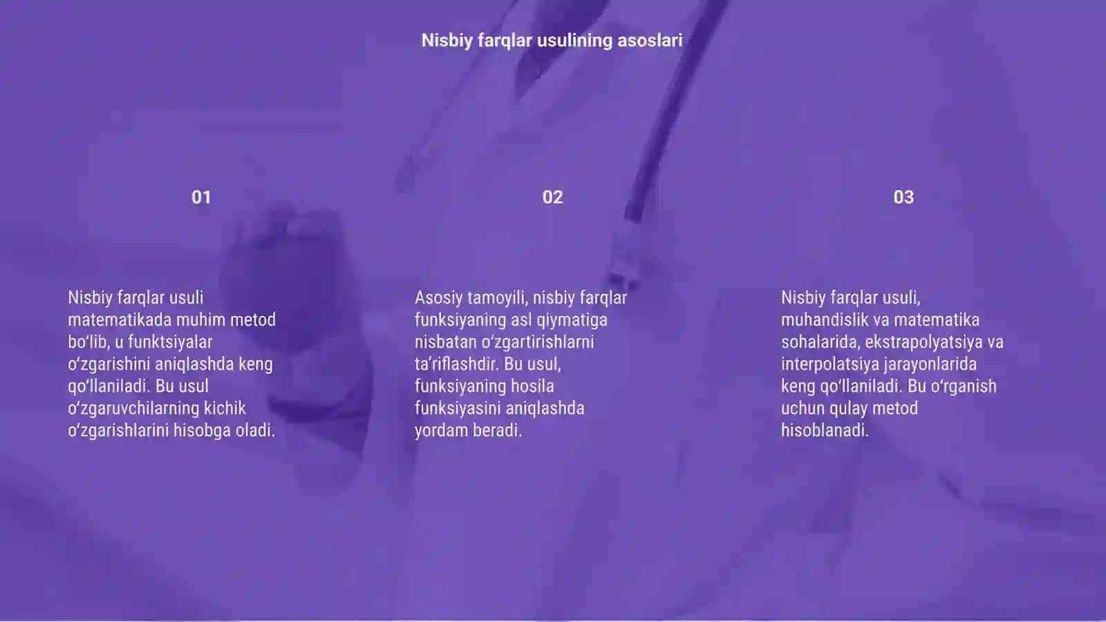 Nisbiy farqlar usuli 3