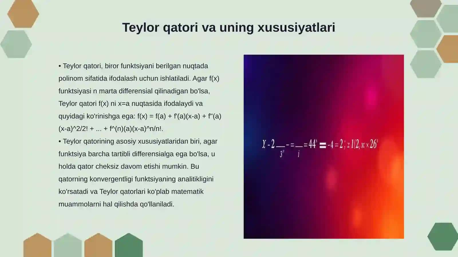 Funksiyalarni Teylor va Makloren qatorlariga yoyish 3