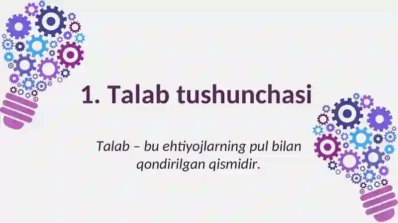 Talab va taklif nazariyasi 3