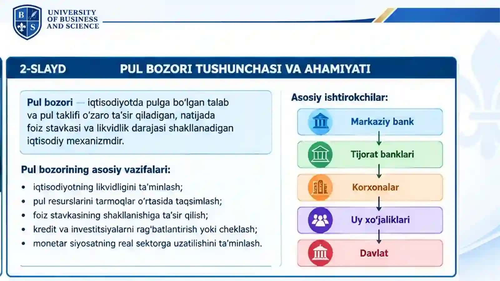 PUL BOZORIDAGI MUVOZANAT 3