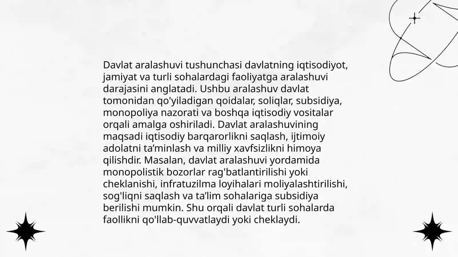 Davlat aralashuvi samarasi- narxlarni tartibga solish 3