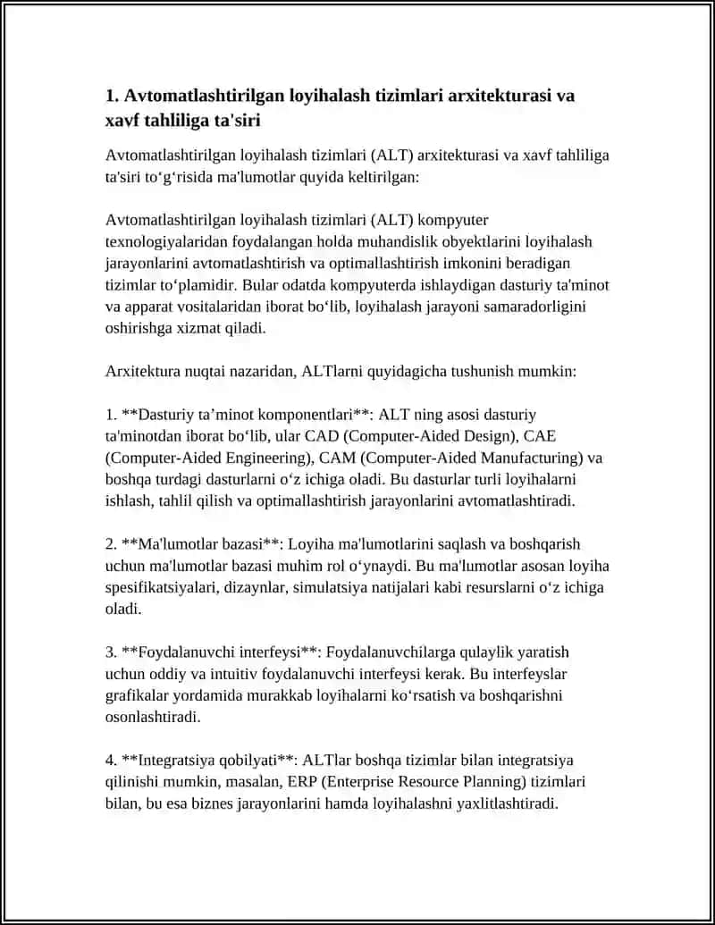AVTOMATLASHTIRILGAN LOYIHALASH TIZIMLARI YORDAMIDA XAVFLI ISHLAB CHIQARISH JIHOZLARINI LOYIHALASHDA HIMOYA QURILMALARINI HISOBLASH 3