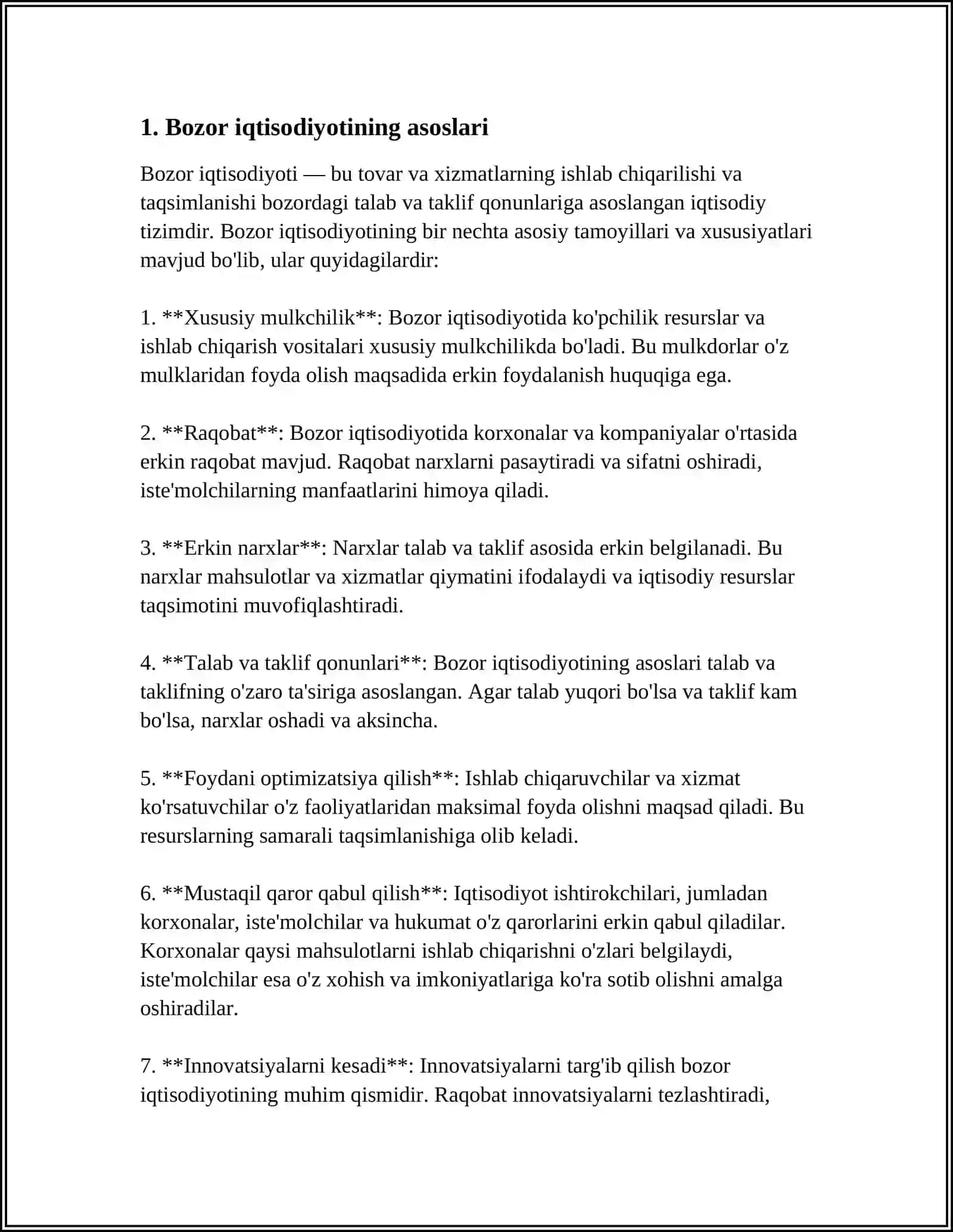 O’ZBEKISTONDA BOZOR MUNOSABATLARINING TASHKIL TOPISHI 3