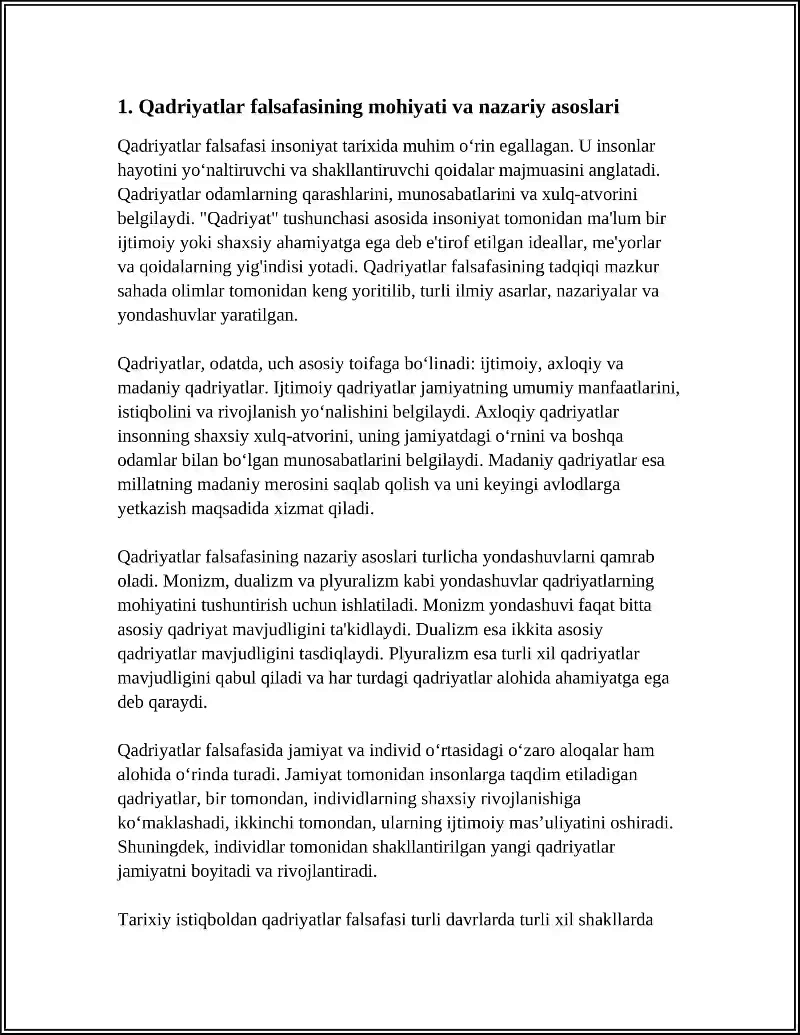 Qadriyatlar Falsafasi 3