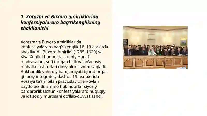 O’zbekistonda konfessiyalararo diniy bag’rikenglikning tarixiy tajribasi 3
