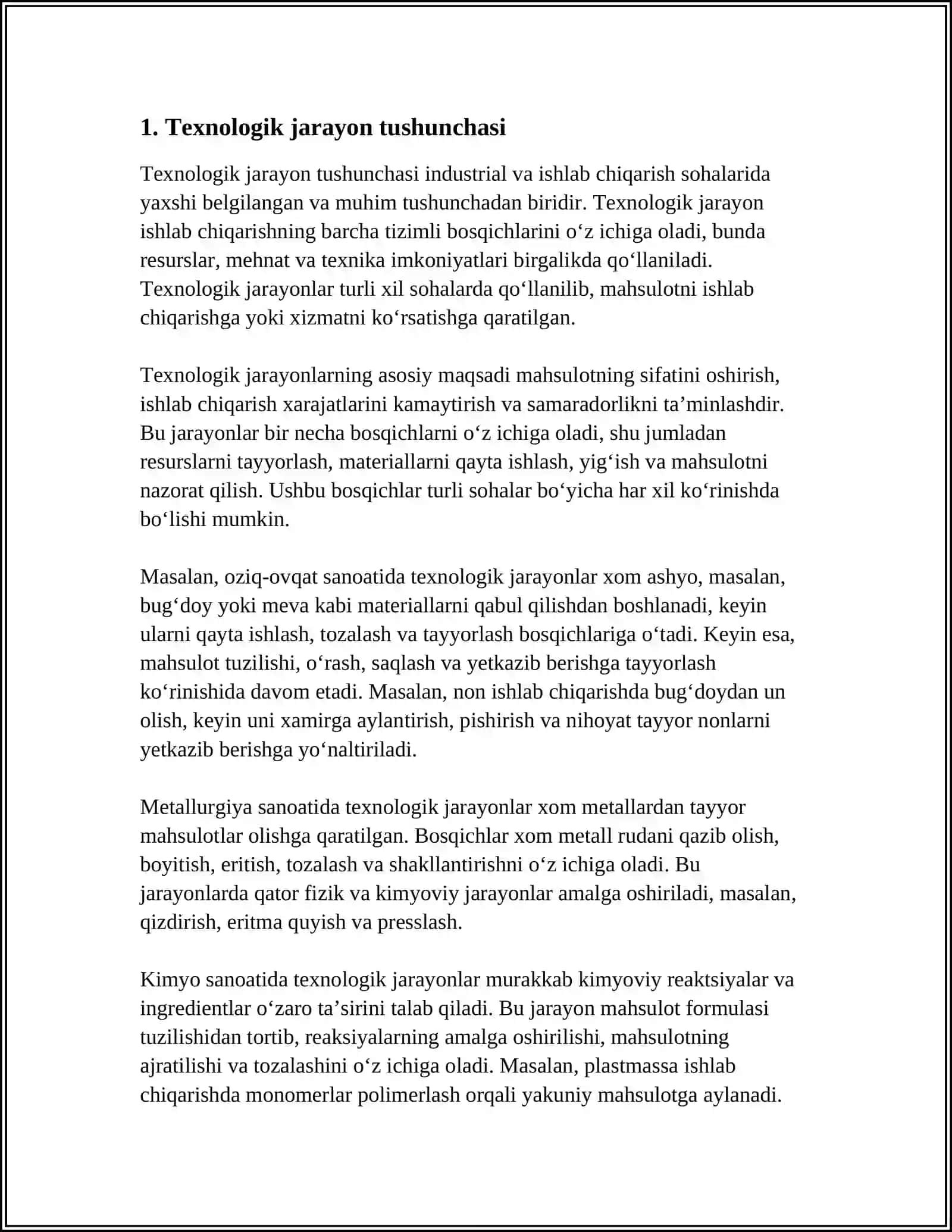 TEXNOLOGIK JARAYONI TASHKIL QILISH ASOSLARI 3