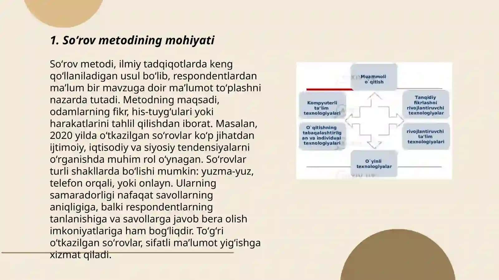 Soʻrov metodi va uning asosida ishlab chiqiladigan metodikalar 3