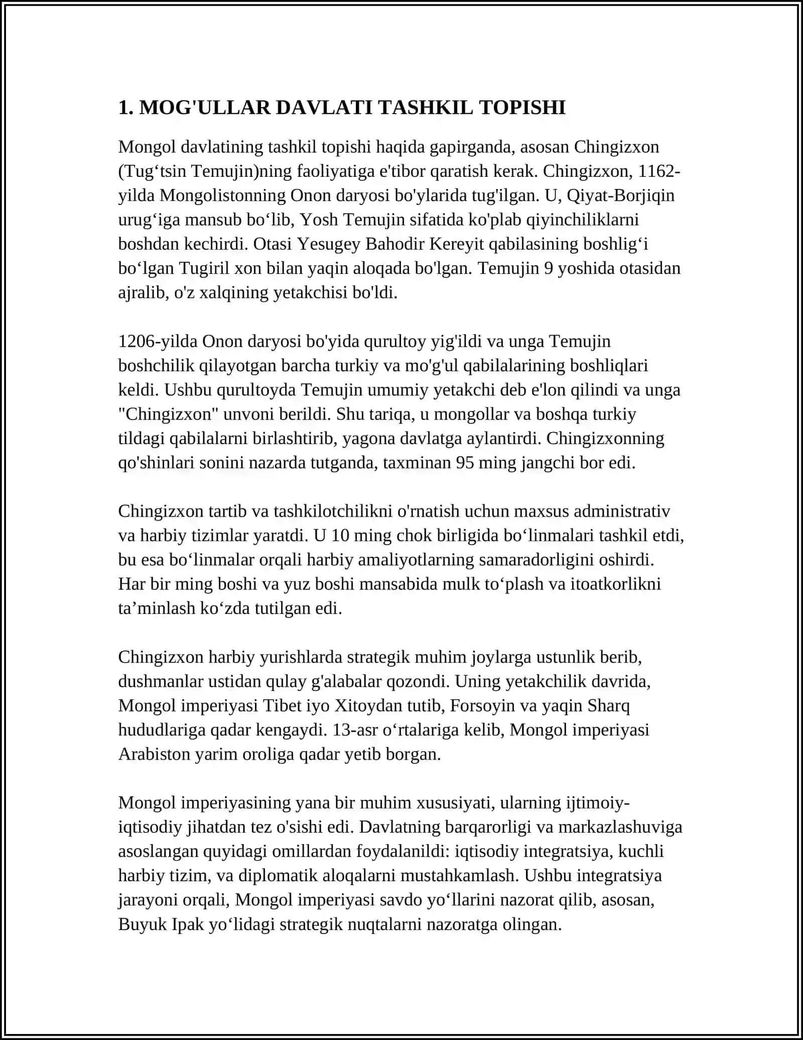 MOGULLARNING O`RTA OSIYONI ISTILO QILISHI 3