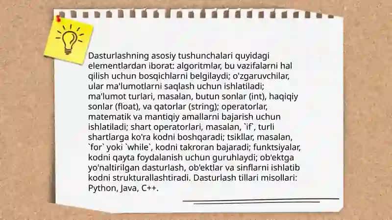 Dasturlashning asosiy tushunchalari 3