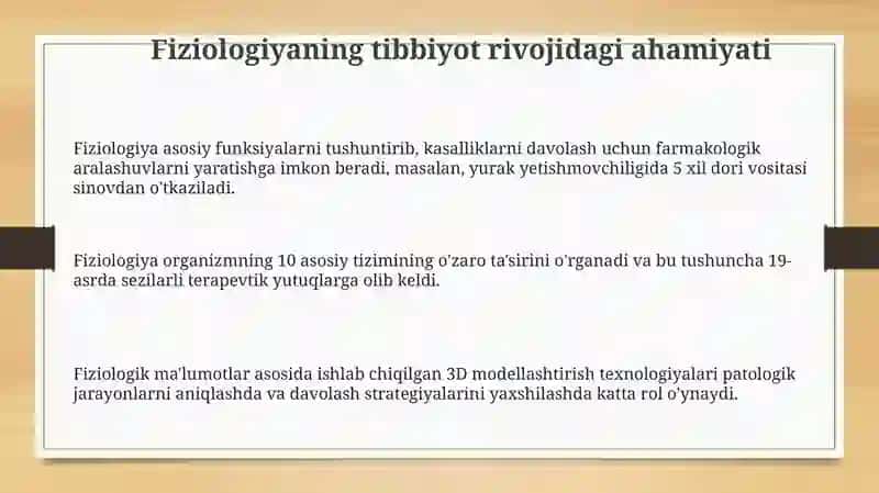 Fiziologiya fani rivojlanish tibbiyotda ahamiyati 3