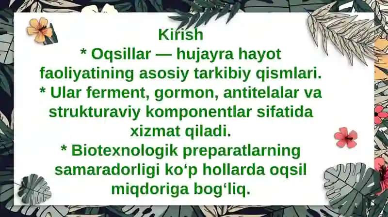 Oqsil miqdorini aniqlash 3
