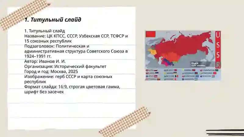 Презентация по политической и административной структуре Советского Союза (1924–1991) 3