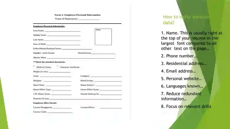 From completion with personal details/CV 3