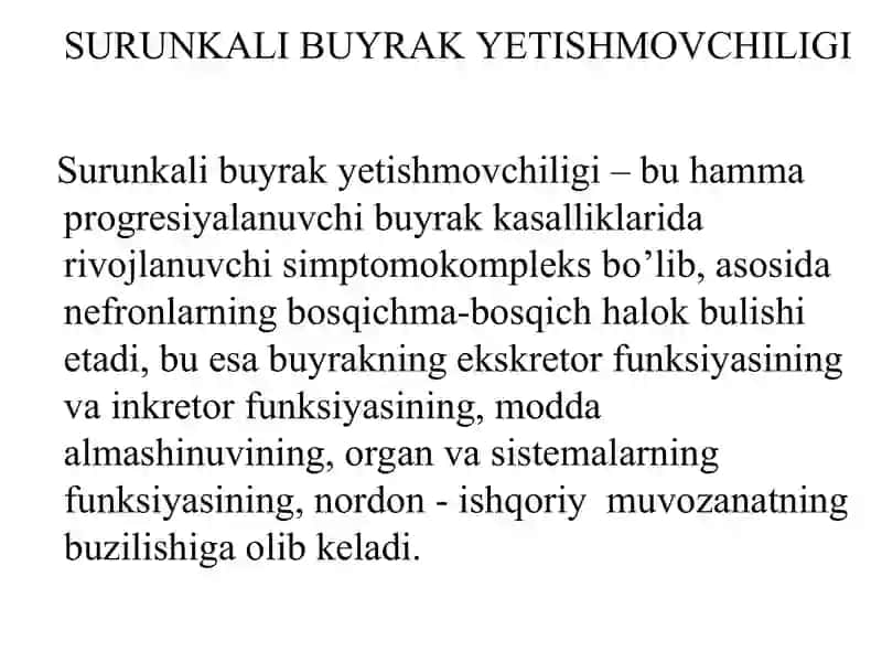 Surunkali buyrakyetishmovchiligi 3