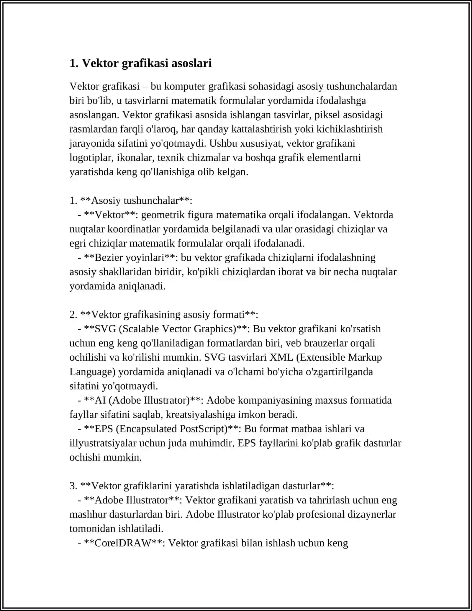 COREL DRAW DASTURI BILAN ISHLASHNING QO’SHIMCHA IMKONIYATLARI 3